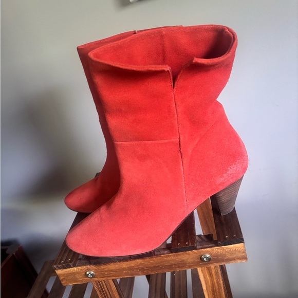 Free People Adella Women's Red Suede Ankle Boots - Picture 4 of 12